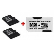 Adaptador Duplo de Micro-SD para Memory stick pro duo +64GB MSD