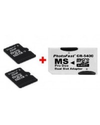 Adaptador Duplo de Micro-SD para Memory stick pro duo +64GB MSD
