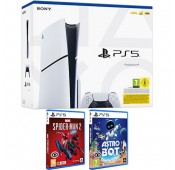 Consola PS5 (Slim) + Jogo Spider-Man 2 + Jogo Astro Bot